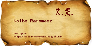 Kolbe Radamesz névjegykártya